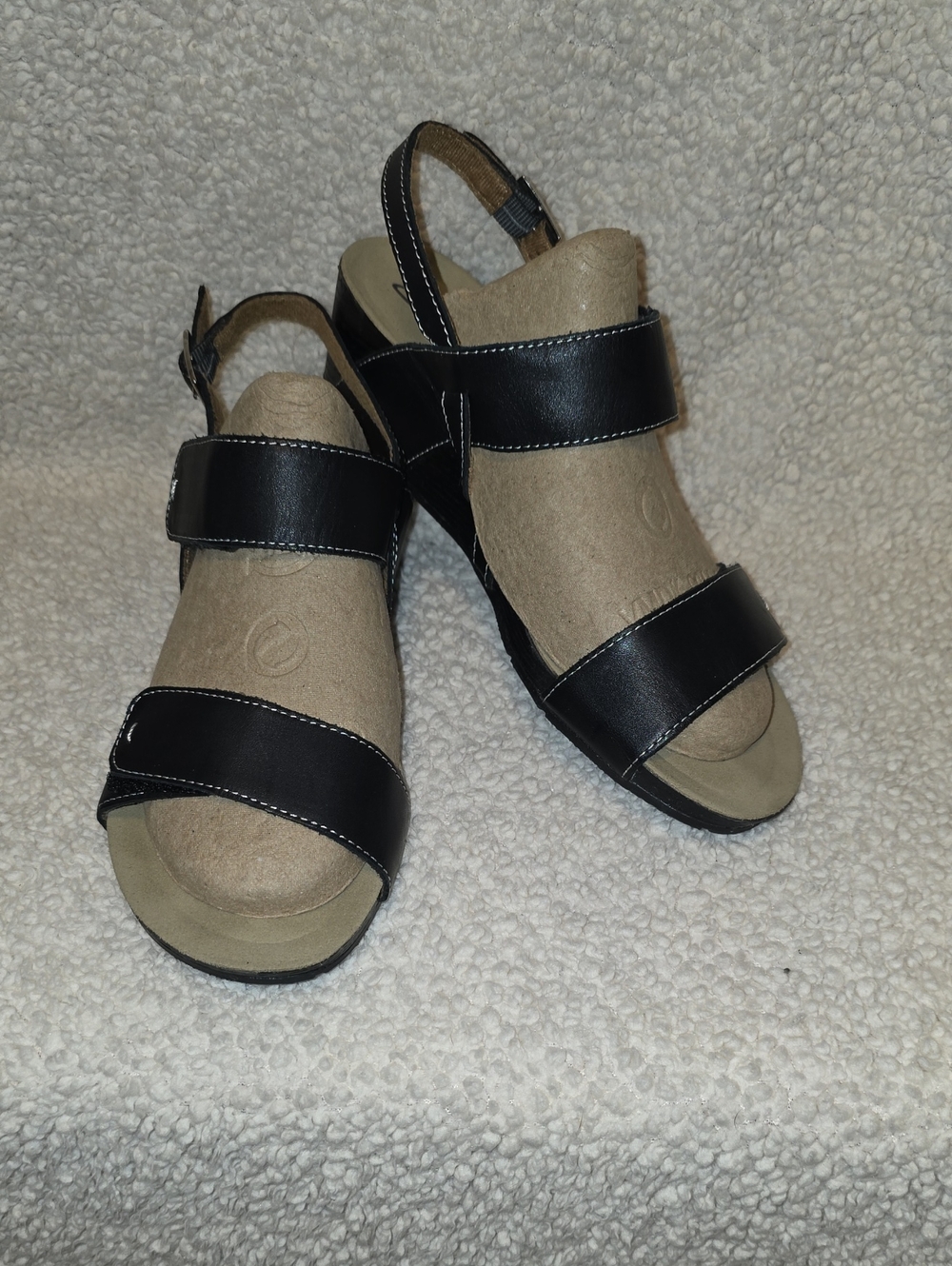 Clarks Black Leather Adjustable Slingback Sandals 8M
